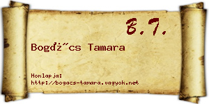 Bogács Tamara névjegykártya